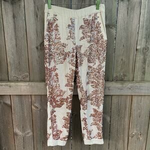 J. Crew Pants Cream Seaside Jogger Pant in Iridescent Sequin Pull-on Size 2